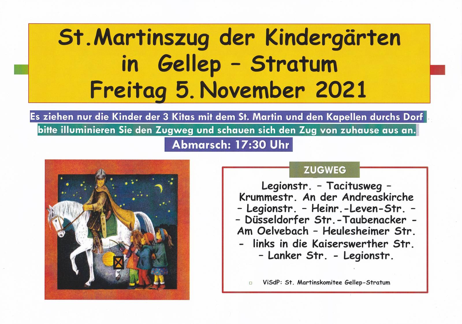 St. Martinszug der Kindergärten in Gellep-Stratum am 5. November 2021